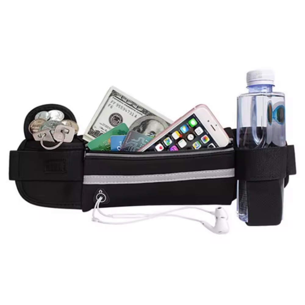 🆓Black Running Belt with Water Bottle Holder